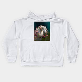 White Unicorn Horse Kids Hoodie